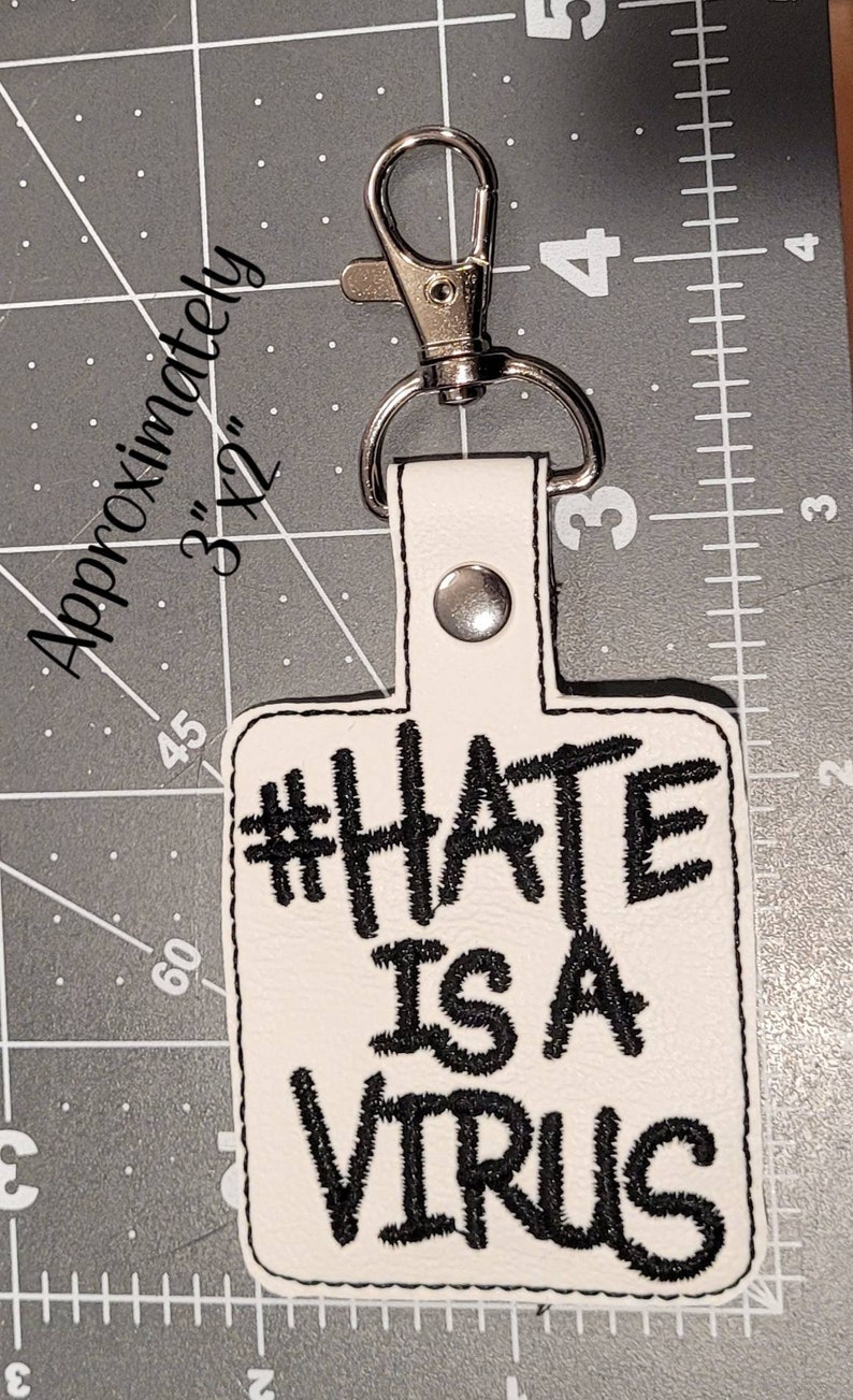 Hate is a Virus Keychain