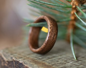 Real walnut wood ring