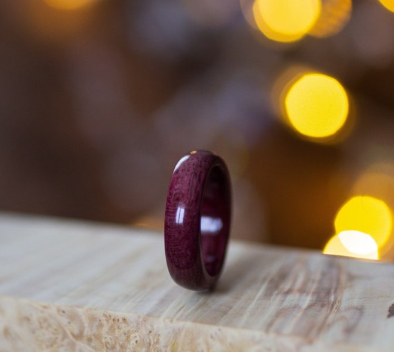 Amaranth Wood Ring Beautiful Purple Ring Handmade Happy - Etsy