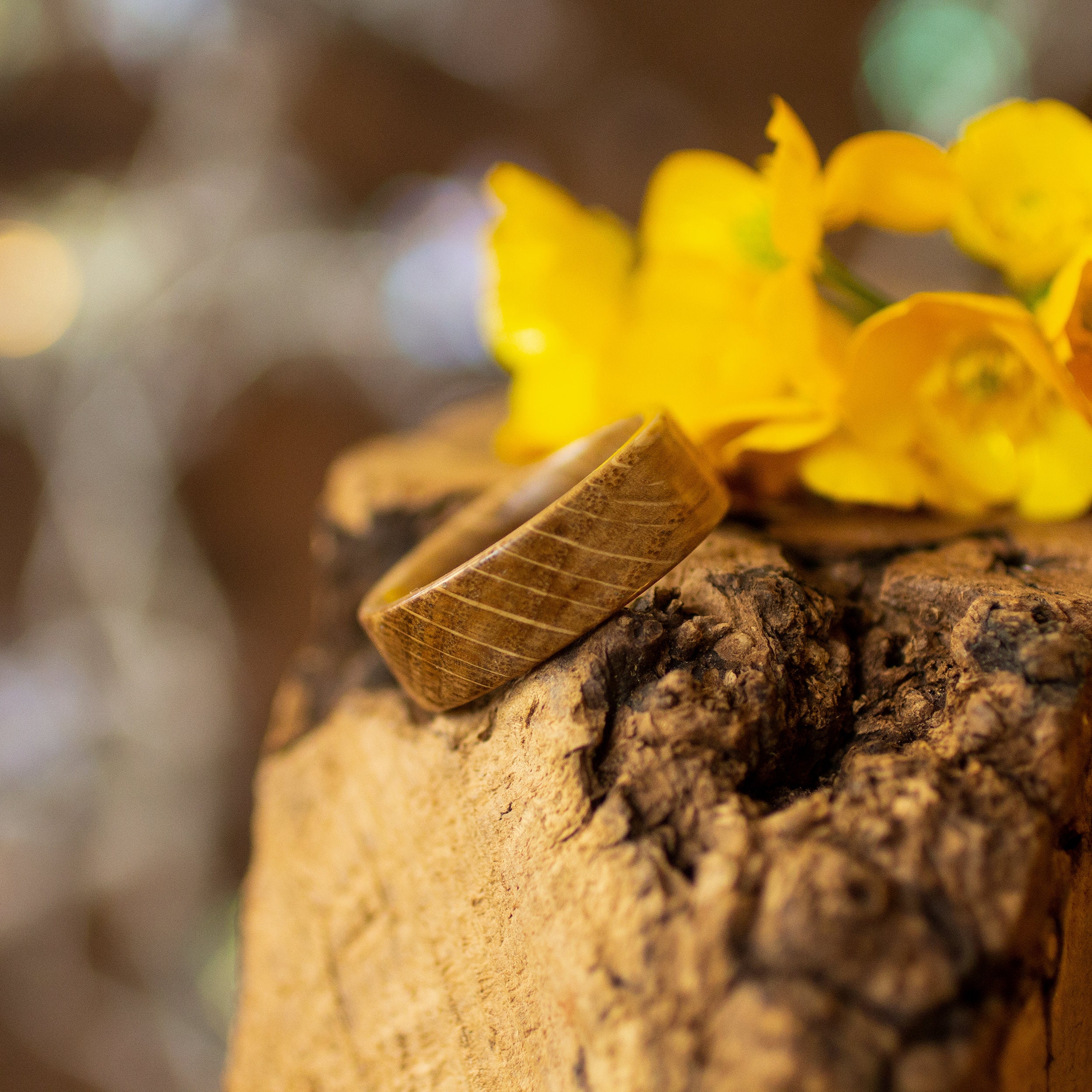 Recycled oak wood ring, Men wedding band wood, Eco friendly ring wedding
