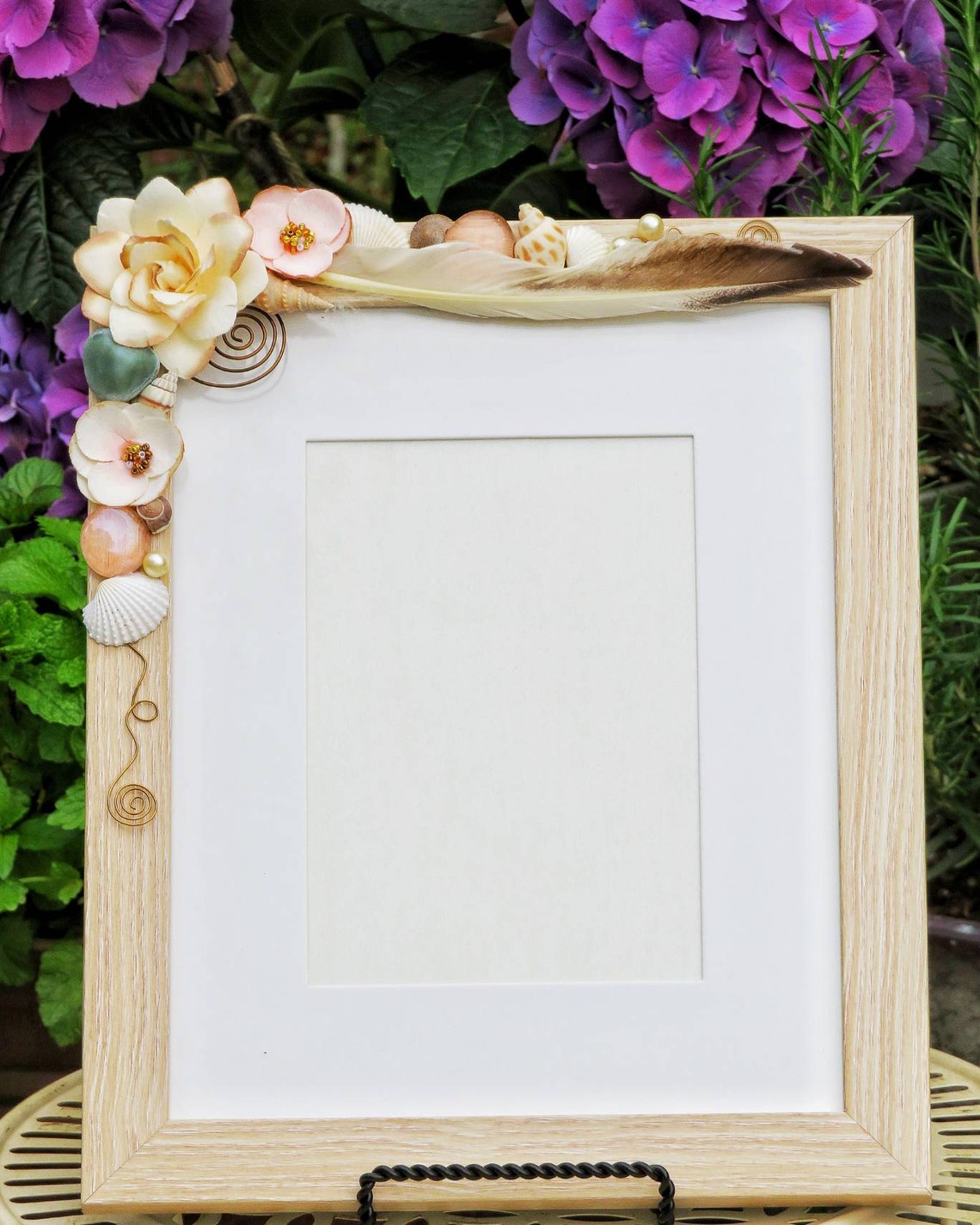 Elegant Picture Frame With Shells and Flowers 8x10 Wedding Etsy