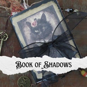 Book of Shadows Junk Journal, Handmade Grimoire, Vintage Diary, Witchcraft Tools, DIY Spell Book, Spiritual Gifts For Happy Witches