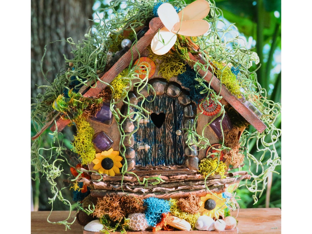 Woodland Fairy House With Fairy Door, Fairy Cottage With Window ...