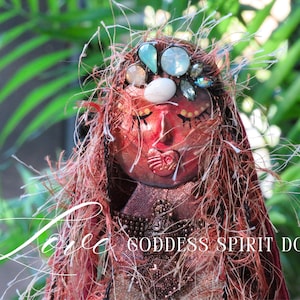 Love Goddess Spirit Doll: Handmade Sacred Talisman with Rose Quartz