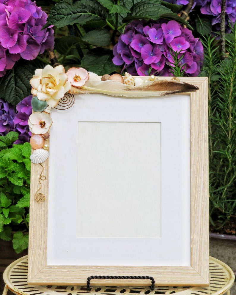 Elegant Picture Frame With Shells and Flowers 8x10 Wedding Etsy