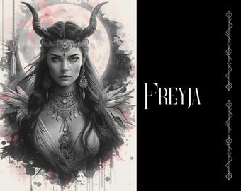 Freyja Art Print: Norse Goddess of Love, Fertility, War and Magic - Instant Download