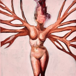 Pintura al óleo original, horror corporal, surrealismo, surrealismo oscuro, arte oscuro, figurativo, pintura gótica, pintura de terror, ilustración