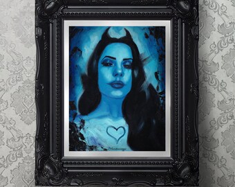 Demon självporträtt Giclée konsttryck, mörk konst, skräckkonst, mörk konsttryck, gotiskt konsttryck, demonkonsttryck, demonkonst, gotisk heminredning