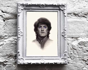 Paul Atreides - Dune 1984 Kyle MacLachlan Giclee Art Print, sci fi art, movie characters, pencil drawing David Lynch muad’dip