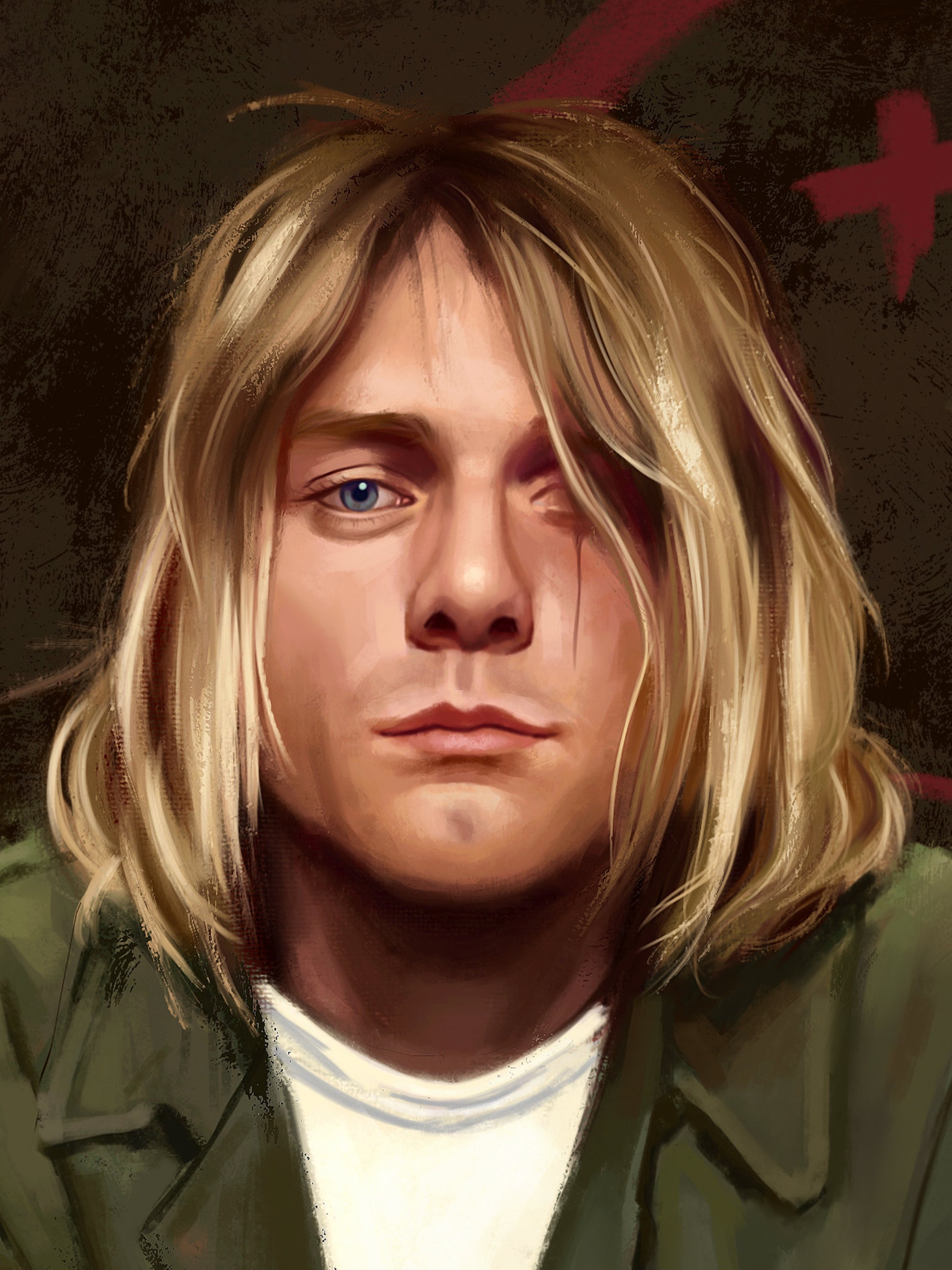 Kurt Cobain Giclee Art Print portrait painting celebrity Etsy