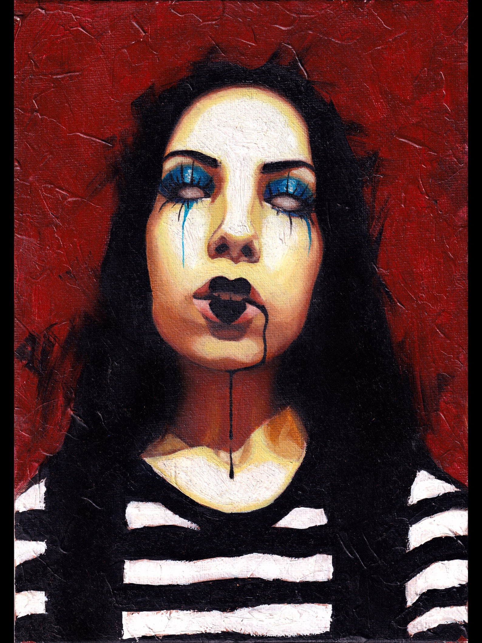 Gothic original oil painting 18.2x25x7 cm gothic art gothic Etsy