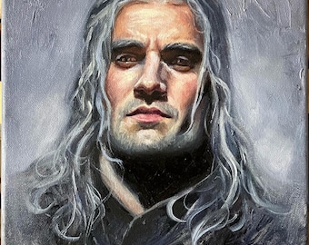 The Witcher Geralt of Rivia original oil painting 9x12" , the witcher fanart, geralt fanart, henry cavill art, the witcher netflix