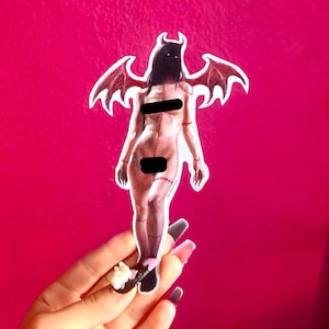 VENUS VON INERNO Pastel Goth Glossy Aufkleber, Gothic Aufkleber, Horror Aufkleber, Body Horror, Gothic Malerei, Dark Art Dämon Teufel Mädchen Succubus