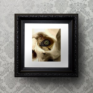 Schädel surrealgiclee Kunstdruck 6 x 6&quot;, gotische Kunst, Wandkunst, gotische Kunst, Horror-Kunst, Horror Kunstdruck, gotische Kunstdruck, dunkle Kunst gotische Dekor
