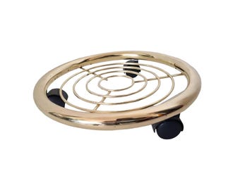 Vintage Mid-century hollywood regency floor flower stand on wheels