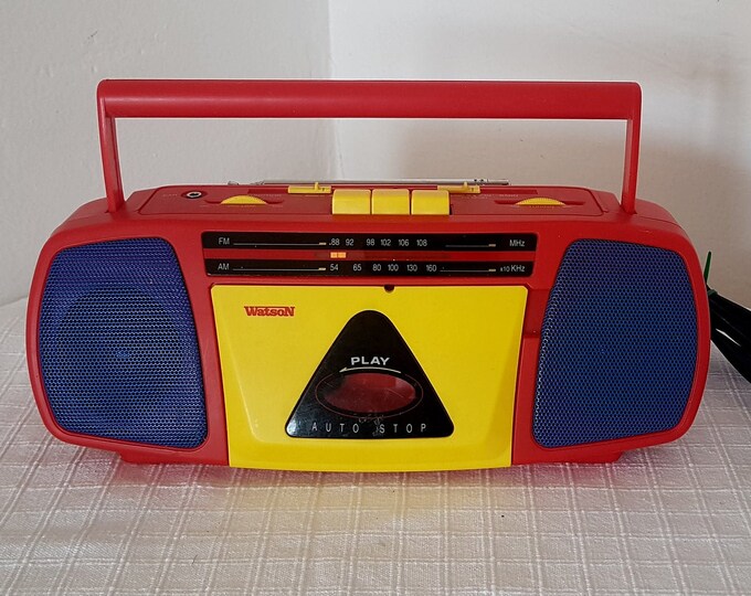 Vintage Memphis Milano Style Portable Cassette Player Watson With Radio ...