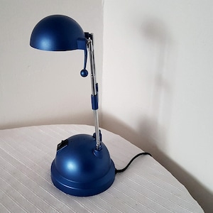 Vintage Memphis Milano Style blue table lamp 1990s