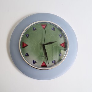 Vintage Postmodern Memphis Milano style wall clock