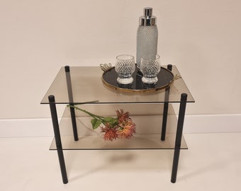 Vintage Mid Century Modern smoked glass table