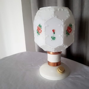 Vintage table Lamp By DRUKOV Brno hand-painted lamp made in Czechoslovakia 70s