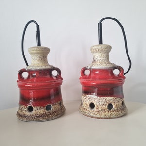 Vintage one of two pendant lamps  Hand made Fat Lava Herda GDR design 70s