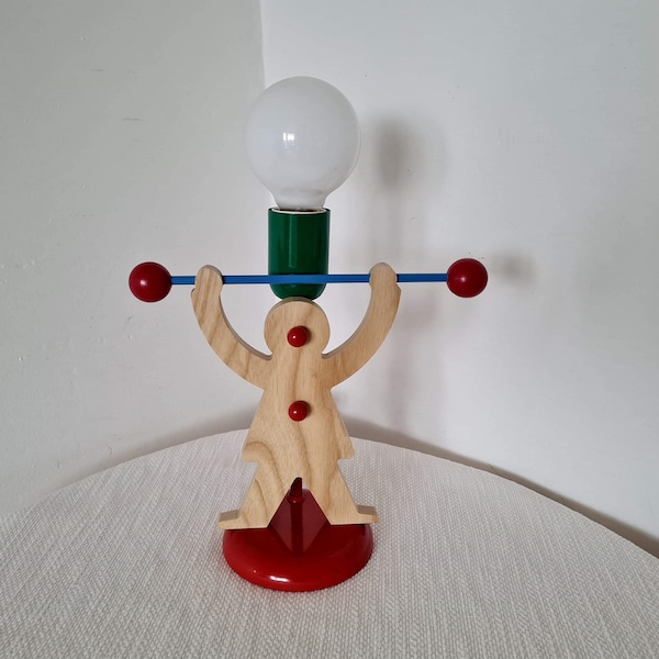 vintage Memphis Milano Style lampe de table colorée années 1990