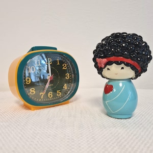 Vintage Pop art Memphis Milano style alarm clock
