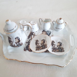 Vintage miniature porcelain coffee set 80s