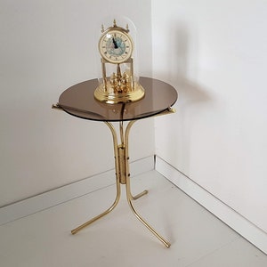 Vintage Hollywood Regency Modern Chrome and  smoked glass Table