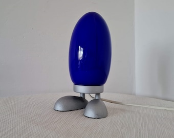 Vintage Ikea Fjorton Blue Egg Bedside Table Lamp Night Light Tatsuo Konno Dinosaur