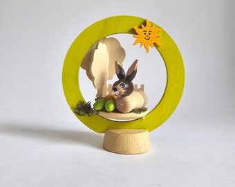 Vintage Erzgebirge Easter bunny hand painted made in East Germany German Easter Wooden decoration