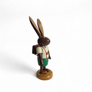 Vintage Erzgebirge Easter  bunny German Wooden decoration  folk art hand painted made in East Germany