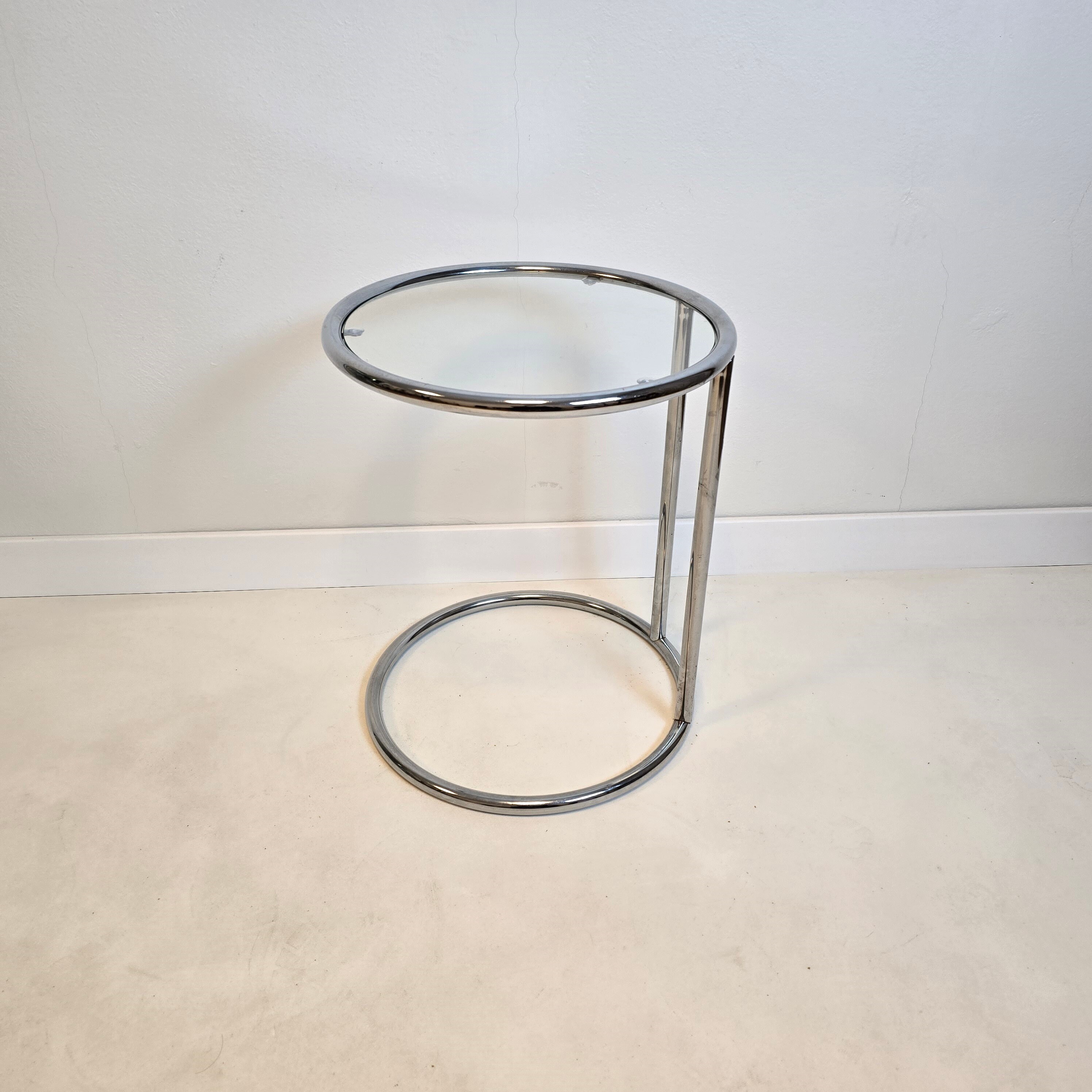 ヴィンテージ クローム ガラステーブル ポストモダン ミッド