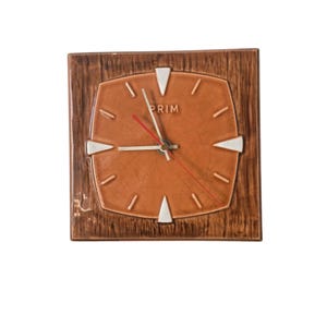 Vintage Mid Century ceramic Wall CLOCK Prim 70s