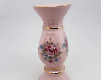 Vintage miniature pink porcelain vase made in Czechoslovakia 80s