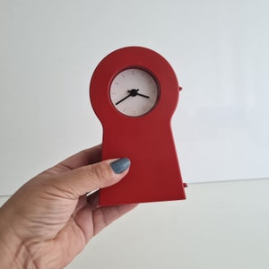 Vintage limited edition mini version of the IKEA PS desk clock in red