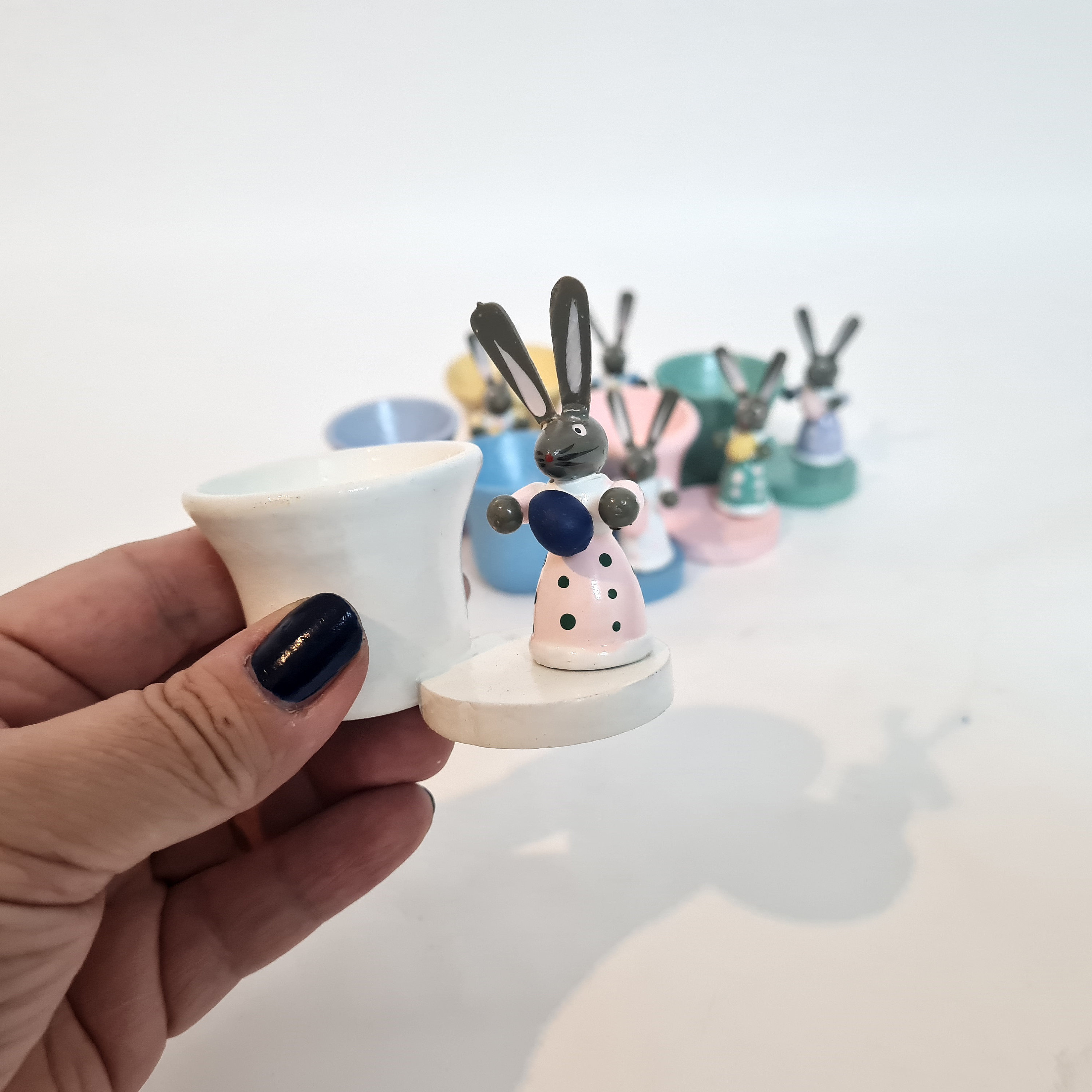 ヴィンテージ エルツ山地イースターセット 6 個入り カラフルな民芸品