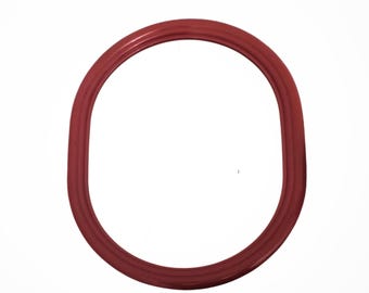 Vintage Space age Italian oval Wall Mirror 1970s – Red plastic frame