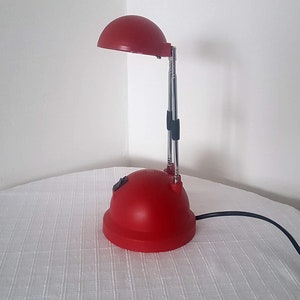 Vintage Memphis Milano Style red table lamp 1990s