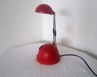 Vintage Memphis Milano Style red table lamp 1990s