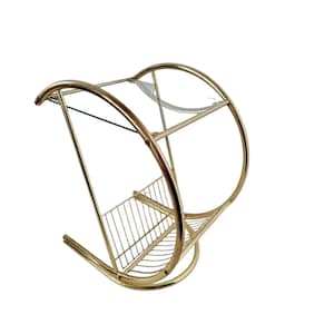 Vintage Mid Century Modern Messing und Glas Tisch mit Zeitungshalter