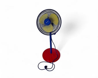 Vintage MEMPHIS Milano Style Floor Standing Fan With 3 Speed by