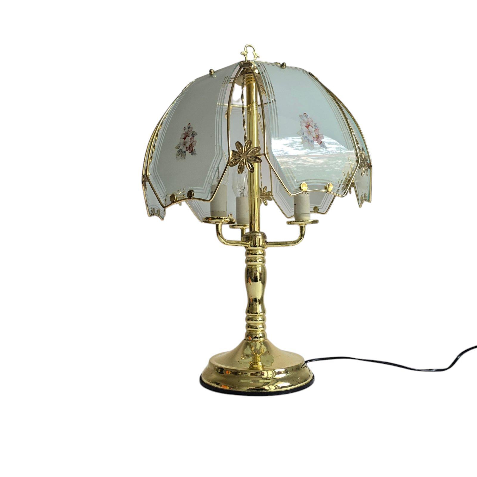 ヴィンテージ ペンダントライト　 Hollywood Regency Lamp Hollywood Regency Mid Century Falkenstein Mauve Floral Melon