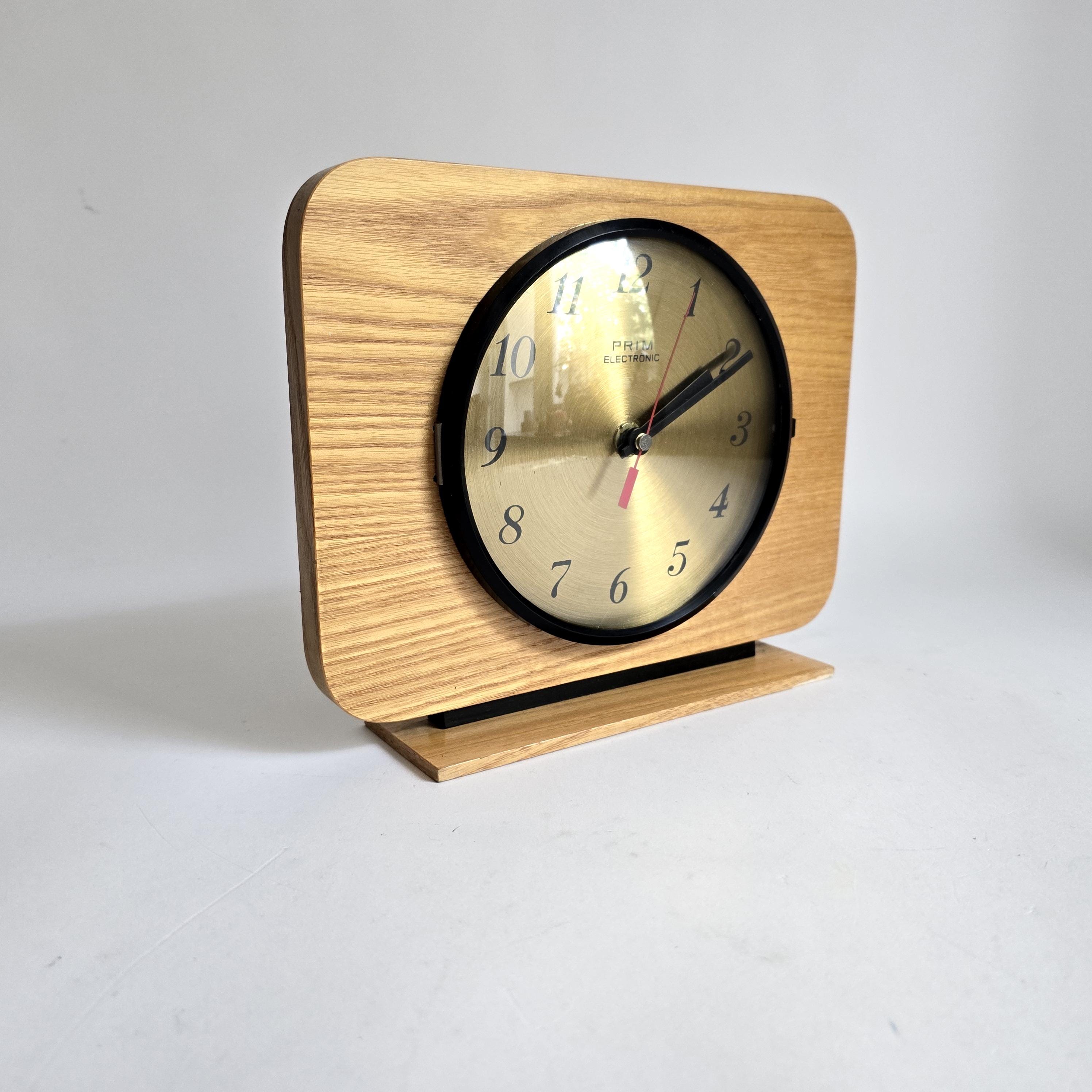 Mid Century Wooden and Brass Wall CLOCK PRIM Сhehoslovakia 70s - Etsy