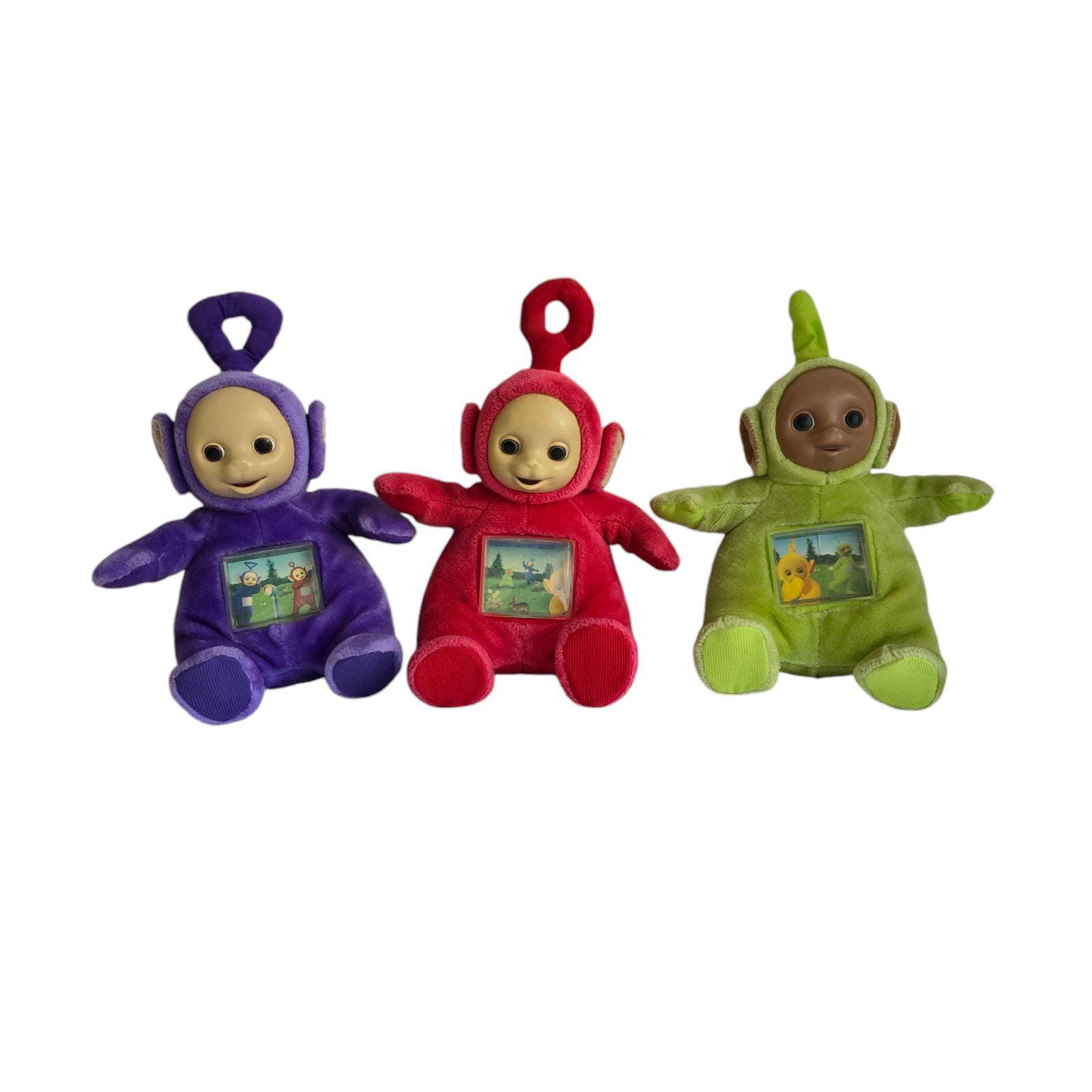 Vintage TELETUBBIES Po or Dipsy Musical Stuffed Toy With Flashing Lights and Moving Picture on TV Tomy UK Ltd 1996 Etsy