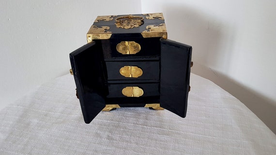 Vintage Chinese Jewelry Box Antique Jewelry Box D… - image 8