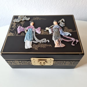 Vintage Chinese ornate carved jade Unused Original packaging