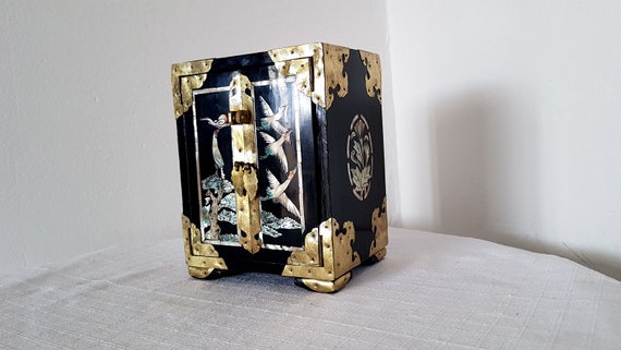 Vintage Chinese Jewelry Box Antique Jewelry Box D… - image 1