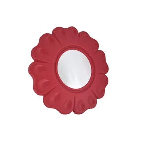 Vintage Pop art Memphis Milano style wall mirror Flower in a plastic frame