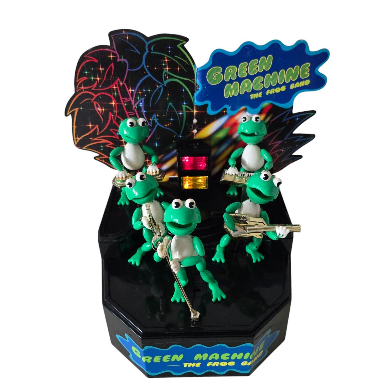 Vintage 1989 Green Machine Frog Band – Animated Musical Toy With
